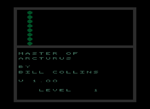 Master of Arcturus V1.0 by Bill Collins Title Screen